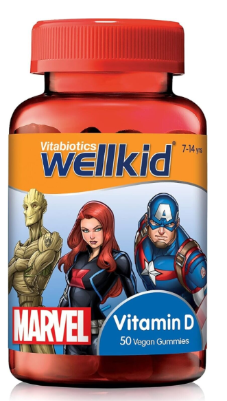 پاستیل ویتامین D3 500iu کودک Wellkid ویتابیوتیکس (50 عددی)