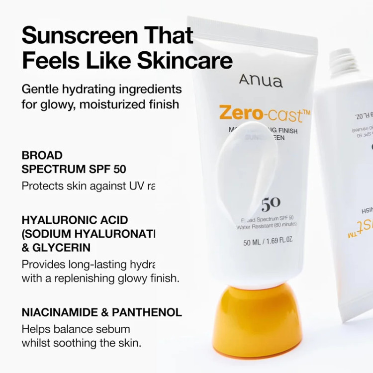 ضدآفتاب آبرسان مدل زیرو-کست آنوا SPF50 حجم 50 میل