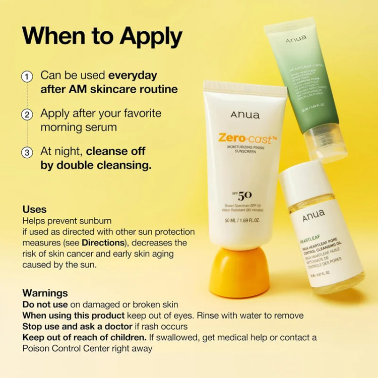ضدآفتاب آبرسان مدل زیرو-کست آنوا SPF50 حجم 50 میل